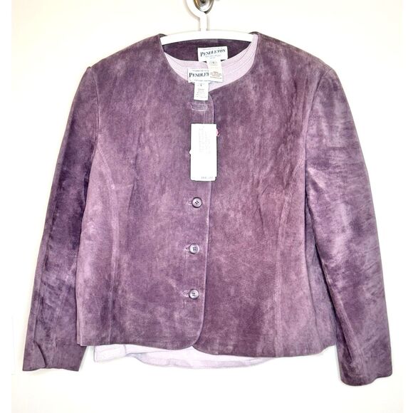 Pendleton Jackets & Blazers - NWT Vintage Pendleton Suede Coat & Matching Top Set Women's Large Purple